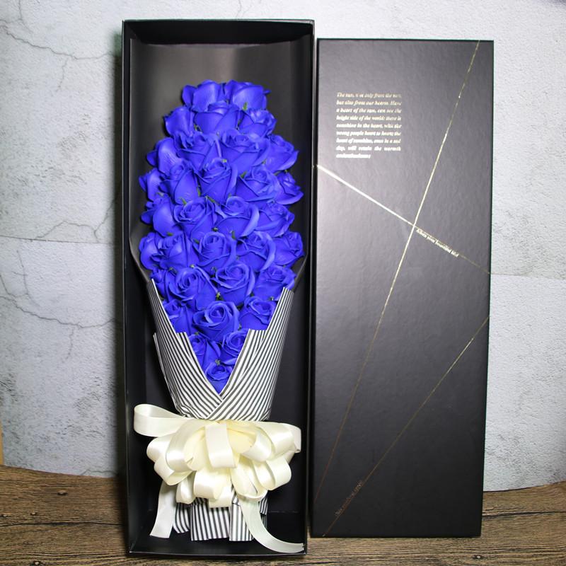 33-Stem Rose Soap Flower Box - High-Grade Preserved Bouquet for Valentine s Day, Qixi, or Birthday Gift
