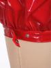 Women Ruched Patent Leather Hot Pants Bubble Shorts Front Zip High Rise Bottoms for Stage Performance Rave Party Club