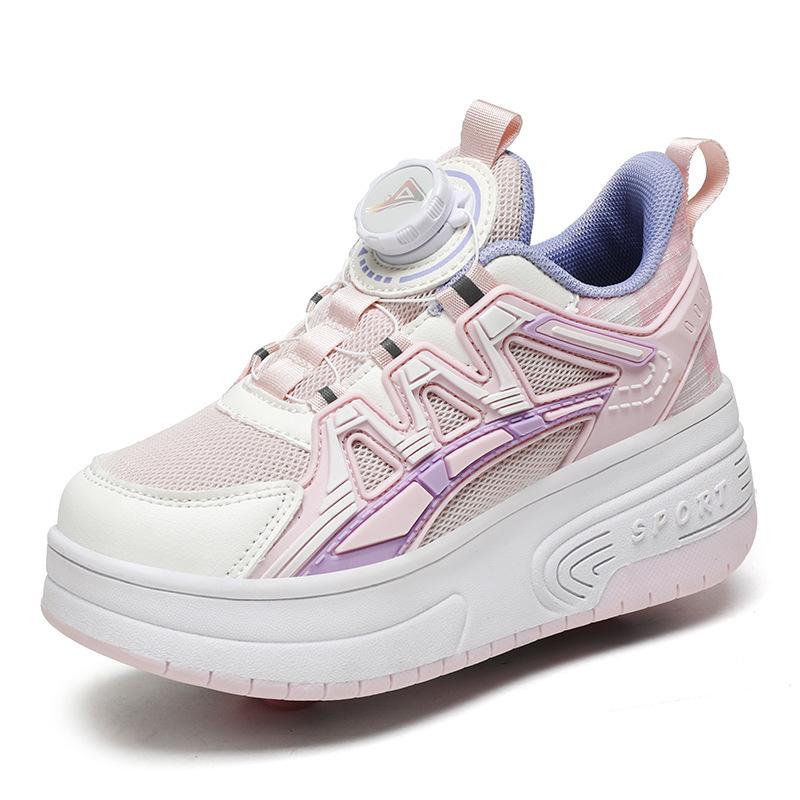 

Роликовые кроссовки-трансформеры 2 в 1 для улицы со съемными колесами, кроссовки для катания, паркур с 2 колесами 40