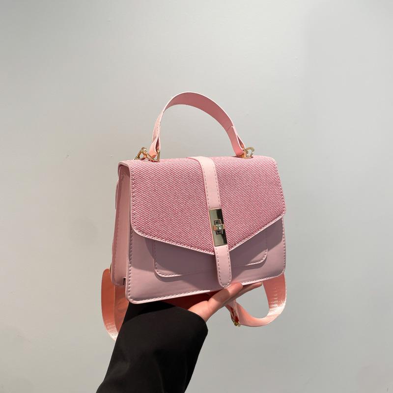 Sommer beliebt breiter Schultergurt lässig hochwertig Textur kleine quadratische Tasche Modetrend tragbare Schulter Umhängetasche Frauen