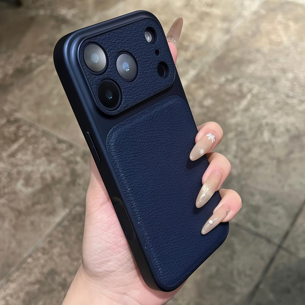 Lichee Pattern Cortex Leather Phone Case For For Iphone 13 14 15 16 17 Pro Max Air Soft Silicone Bumper Back Cases Cover