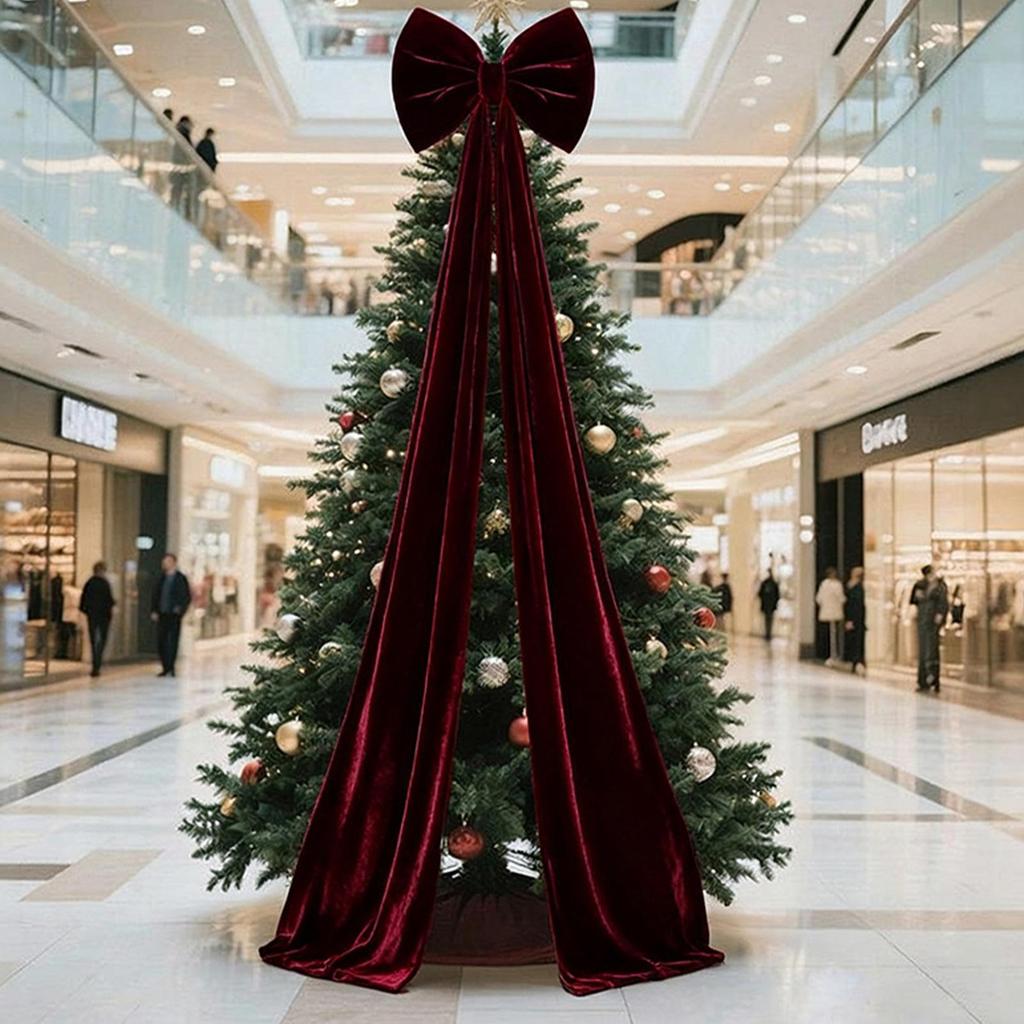 Christmas Bows Christmas Velvet Decorative Holiday Tree Topper Bow Ornaments For Birthday Holiday Festival Event Celebration