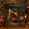 Christmas Advent Calendar 2D Flat Acrylic Construction Vehicle Ornament Heavy Equipment Xmas Countdown Calendar Kids Gifts Boxes