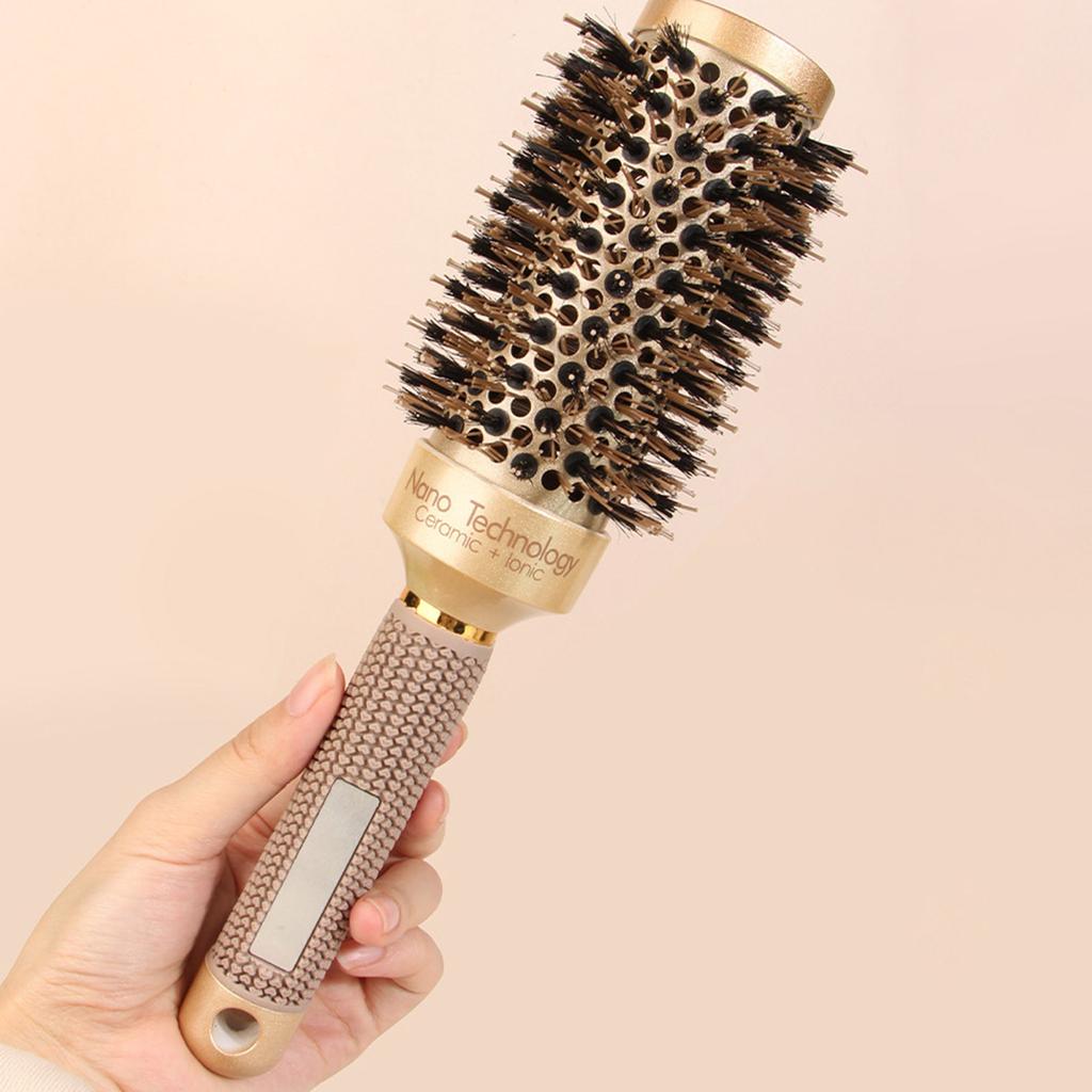 Extra Large Round Brush, Hair Brush With Boar, Dry Round Brush For Long Hair, Boar Bristles Round Brush For Blow Drying, Large Ceramic Brushes For