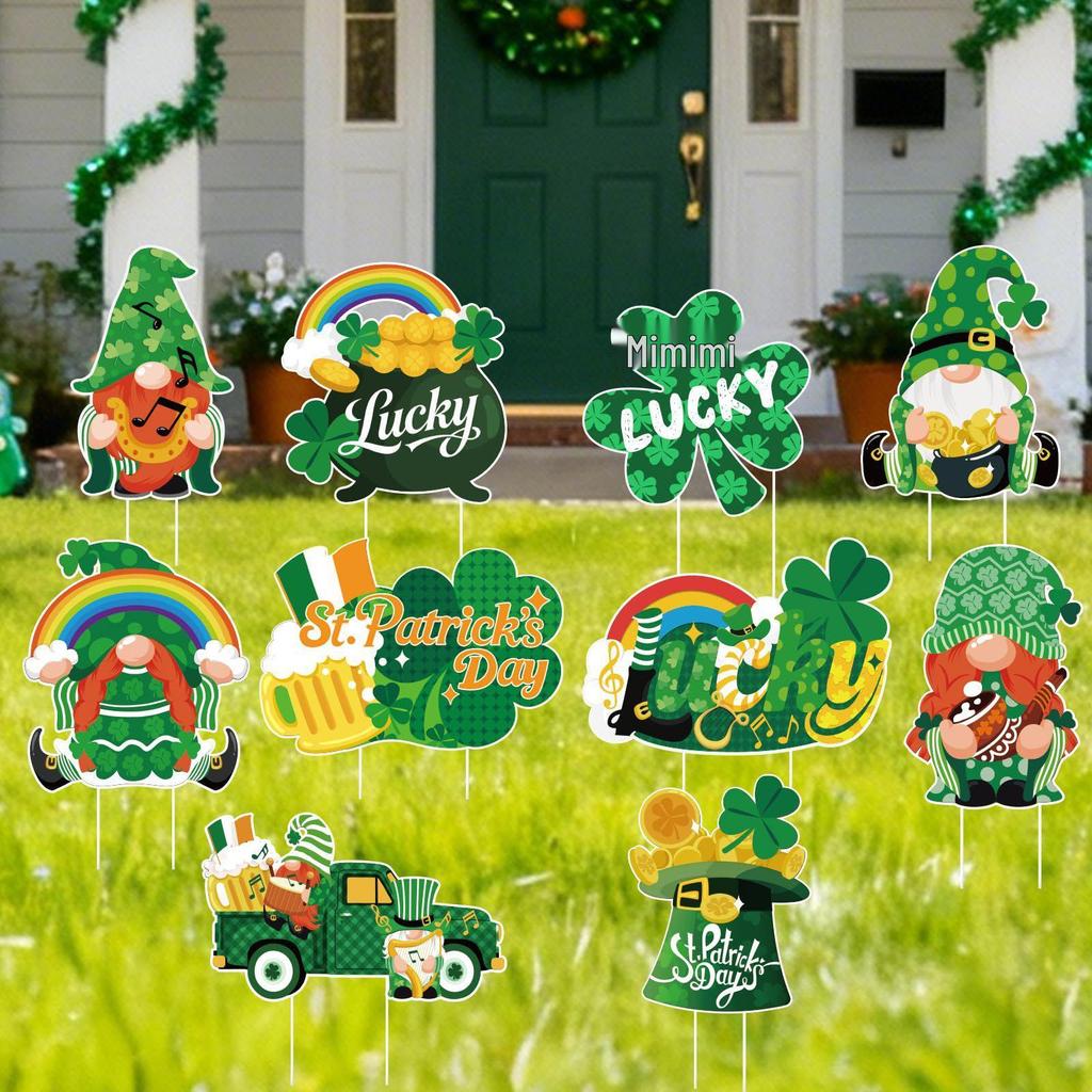 St. Patrick's Day Four-Leaf Clover Garden Decoration Board Insert