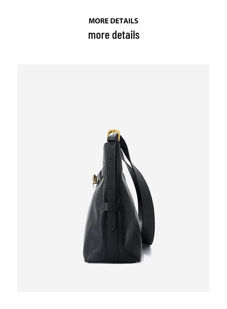 Genuine Cowhide Leather Tote Bag, Black, Crossbody Shoulder Bag for Women - Large Capacity, Simple Design for Work and Commute