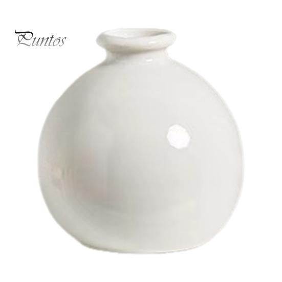Mini Ceramic Vase Solid Color Glazed Flower Vase Desktop Decor Miniature Bud Vase for Small Hydroponic Plants Flowers Office Living Room Bedroom