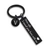 Black Electroplated Heart & Square Safety Keychain – 26 Letter Monogram Accessory.