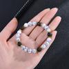 Handmade Natural Stone Bracelet White Turquoise Volcanic Rock Elastic Bracelet Jewelry for Women Men Daily Wear Dating Accessory