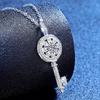 Womens Sunflower Key Pendant Necklace D Color Moissanite Clavicle Chain