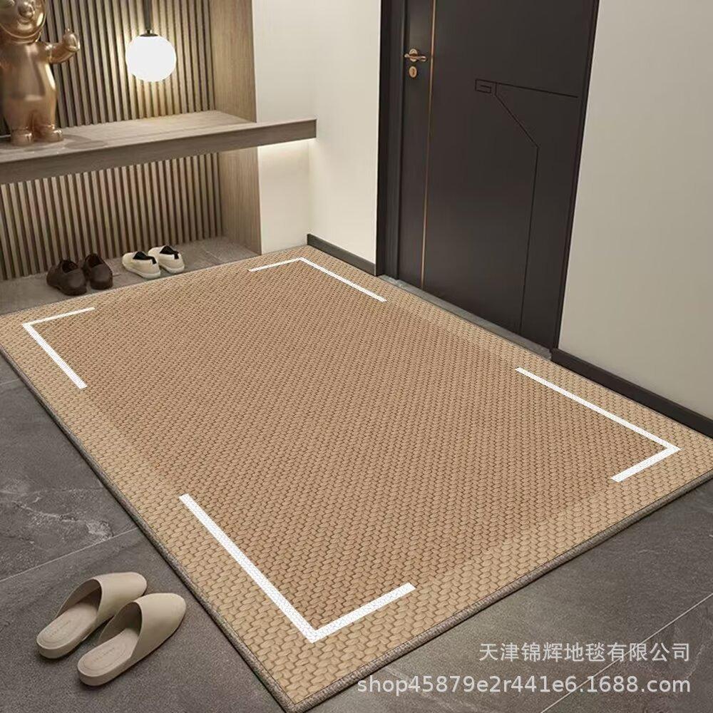 Entry Door Porch Ring Fleece Floor Mat, Advanced Sense Of Entering The Door, Dirt-Resistant And Easy To Take Care Of, Non-Slip Can Be Cut