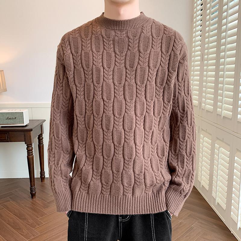 

Горячая распродажа, новый осенне-зимний повседневный свитер с круглым вырезом, вязаный свитер, большой размер, свободный свитер 4XL темно-коричневого