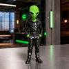 Statua Figurinea Aliena Stampata in 3D con Felpa, Figurinea Verde, Scultura Decorativa da Collezione Stile Street Sci-Fi, Decorazione da Scrivania Sci-Fi