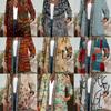 Women S Vintage Ethnic Print Plus Size Open Front Jacket