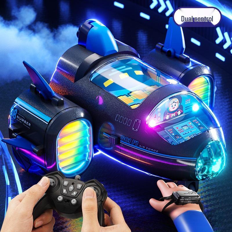 Gesture-Controlled Remote Stunt Car with Lights, Music, Spray, and 360° Drift for Kids