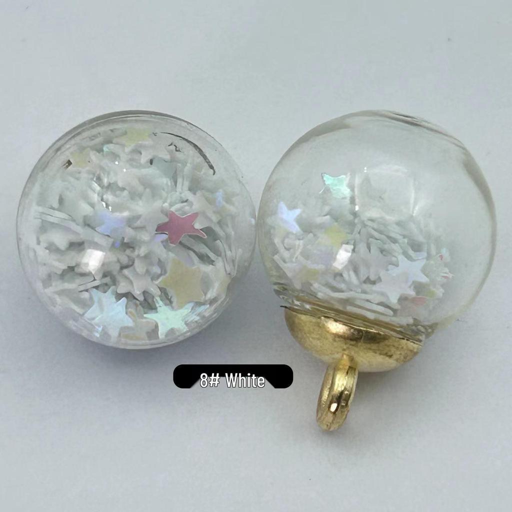 Glass Round Ball Star Sequin Pendant Earrings & Keychain Accessories