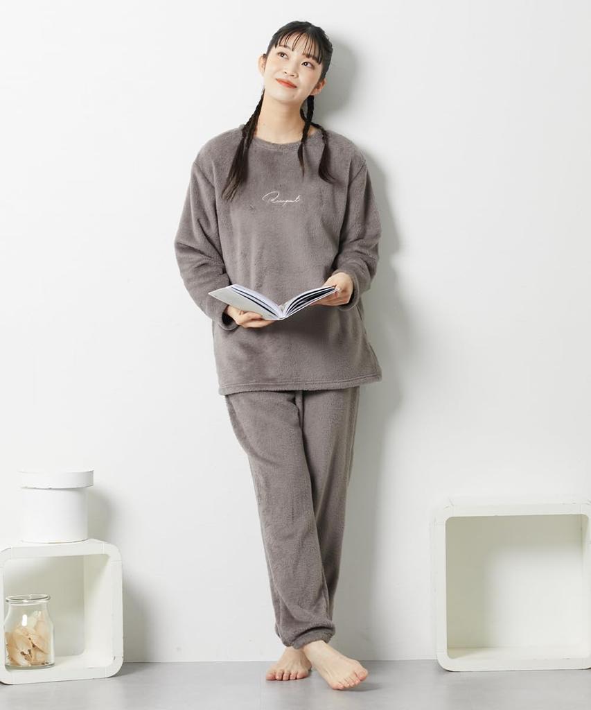 Nissen Fluffy Shaggy Embroidered Loungewear Top and Size 3L Pajama/Loungewear Set, Autumn/Winter, Bottoms, Blue,