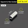 1/4" 3/8” 1/2” Square Drive To 1/4" Hex Shank Socket Adapter Converter Quick Change Bit Holder Repair Hand Tools Accessories