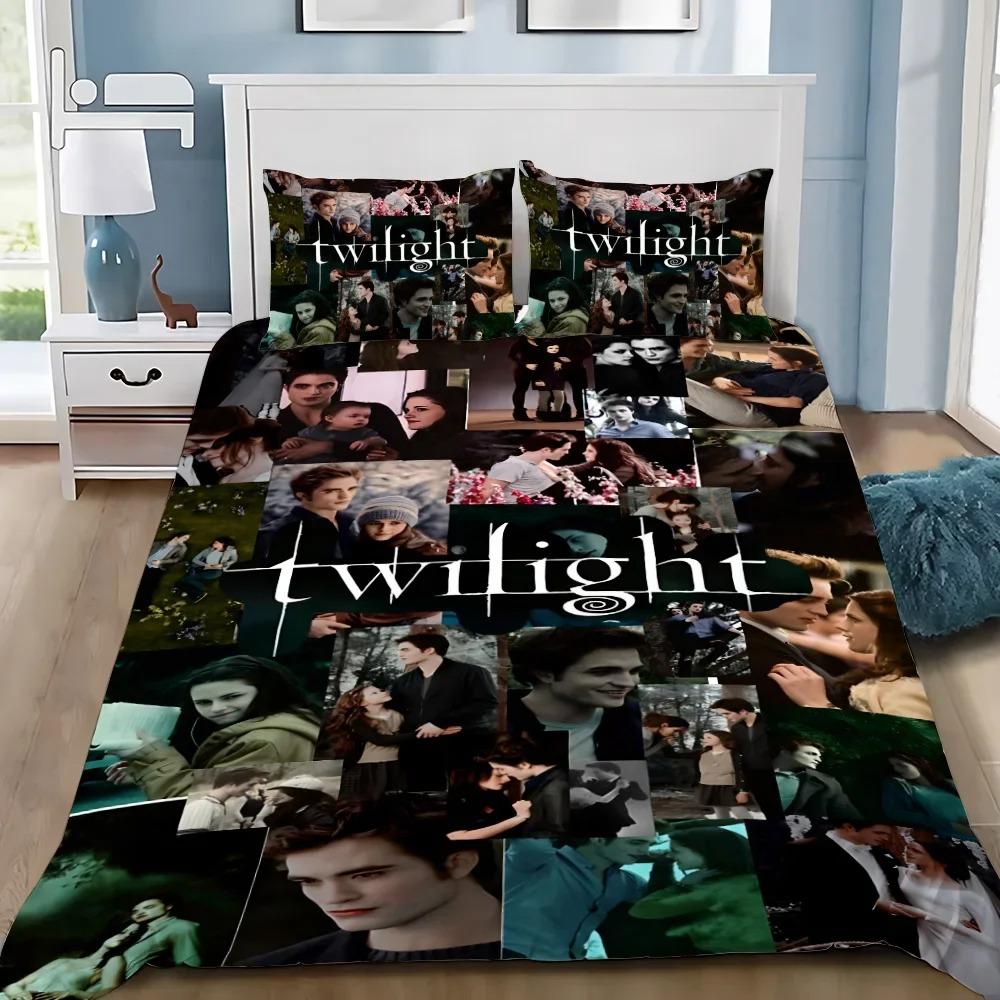 Exquisites Twilight-Saga-bedrucktes Bettwäsche-Set Bettbezug-Set 3tlg. Für Jungen Mädchen Erwachsene Schlafzimmerdekoration Einzelbett Twin Voll