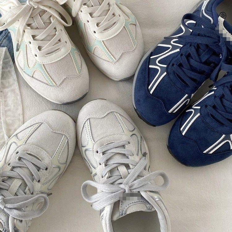 Hong Kong style retro leather sneakers, new niche board shoes in autumn, casual moral training shoes ins tide
