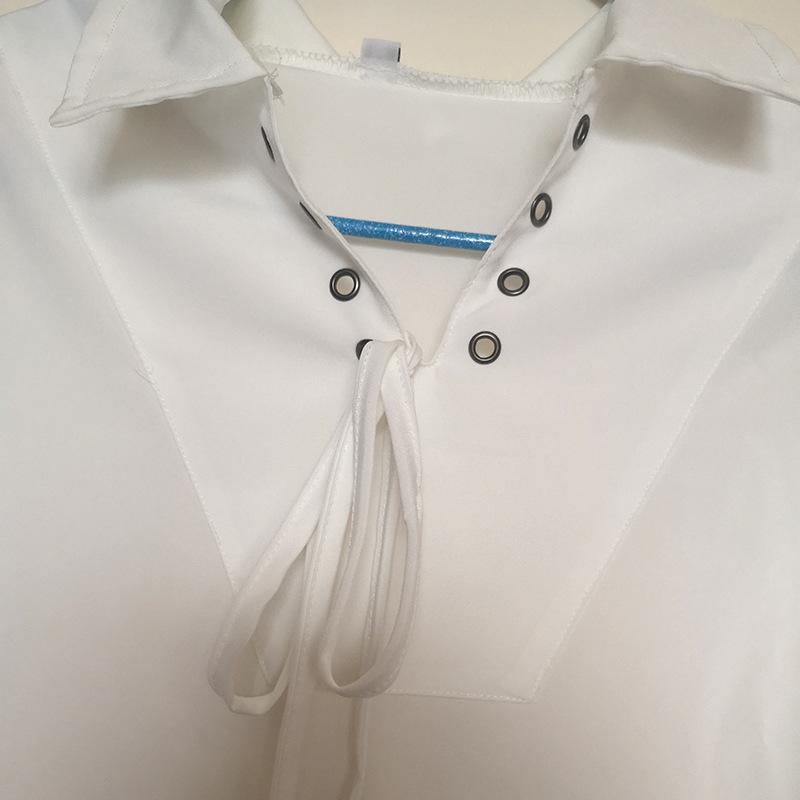 Medieval Clothing Men's Retro Stand-up Collar Strap Loose Top Performance Clothing