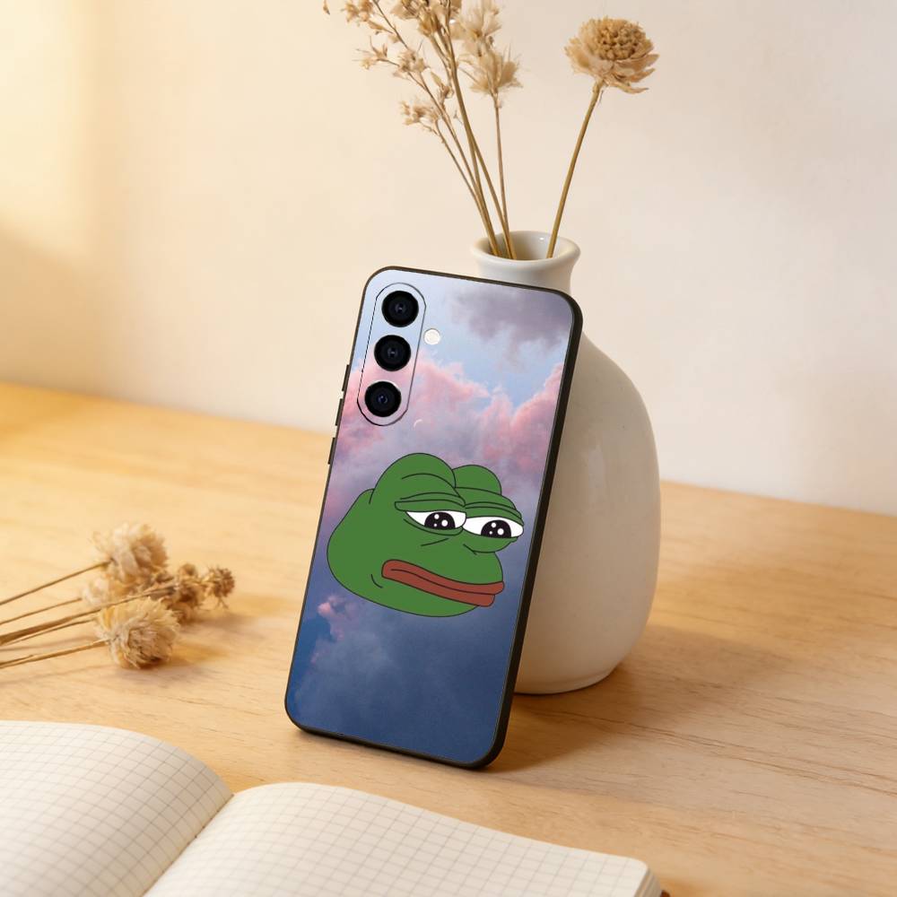Funny The P-PEPE Frog Phone Case For Samsung Galaxy A73,A72,A71,A70,A53,A52,A51,Others Soft Black Cover
