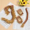 Generic Lion Design Cosplay Set for Hair Lion for Costume and Birthdays Kids, Hoop, Gloves, Tail, Brown, Parties, Halloween,