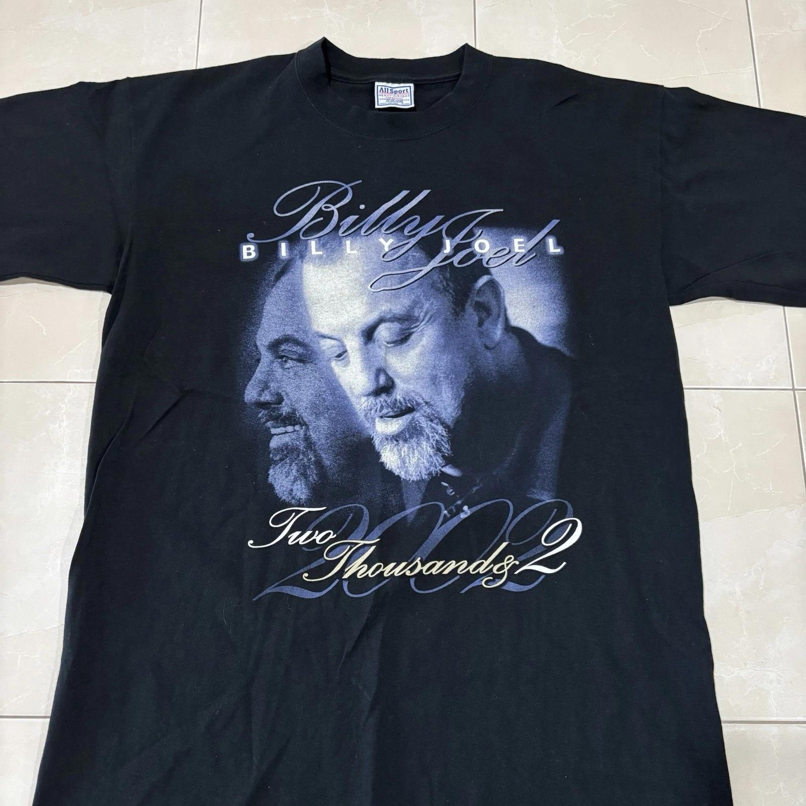 

Vintage Billy Joel 2002 T Shirt Double Sided Band Tee Black Purple Mens XL Y2k M