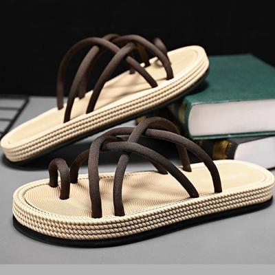 Infradito da Uomo Pantofole da Esterno da Uomo in Corda Intrecciata Antiscivolo Resistenti all'Usura Casual Versatili Sandali da Esterno Uomo Pantofole Estive