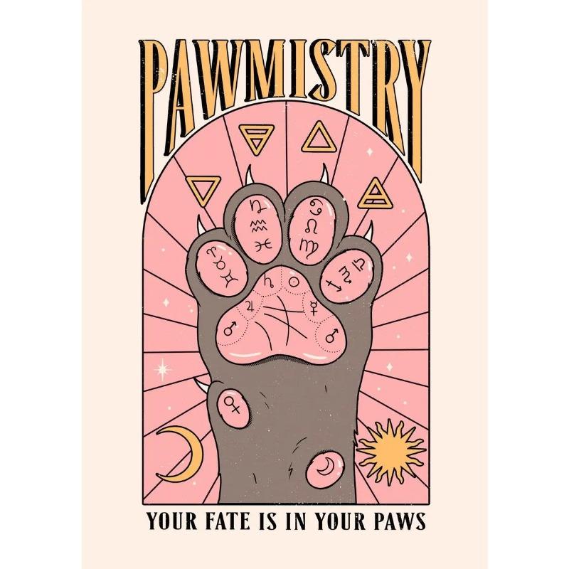 Vintage Cat Poster Tarot Cute Sun Moon Art HD Posters Canvas Paintings And Prints Wall Art For Living Room Home Decor Frameless