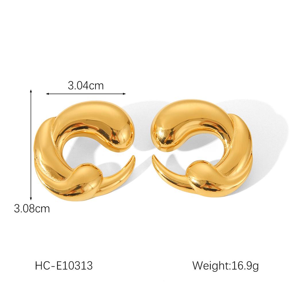 Bestseller C-förmige Edelstahl-Ohrringe für Damen, Perlenstecker, modischer eleganter High-End-Titanstahl-Ohrschmuck