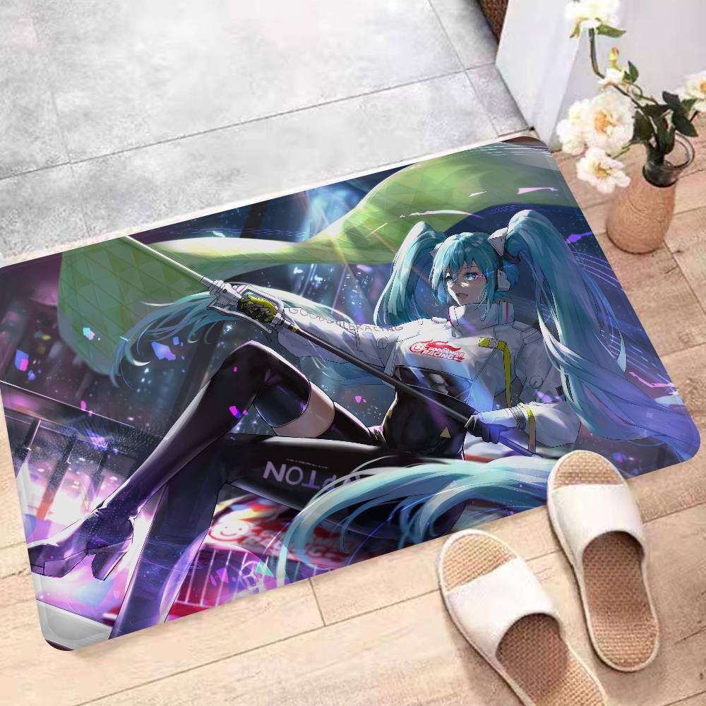 Musik H-Hatsune M-Miku Fußmatte Rutschfest Waschraummatte Waschraumdeko Balkon Kind Wohnzimmer Haushaltsteppiche