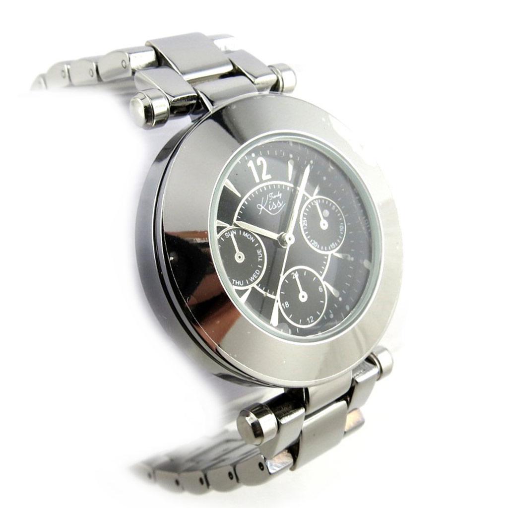 Les Trésors De Lily [N2428] - Montre femme 'Trendy' noir argenté