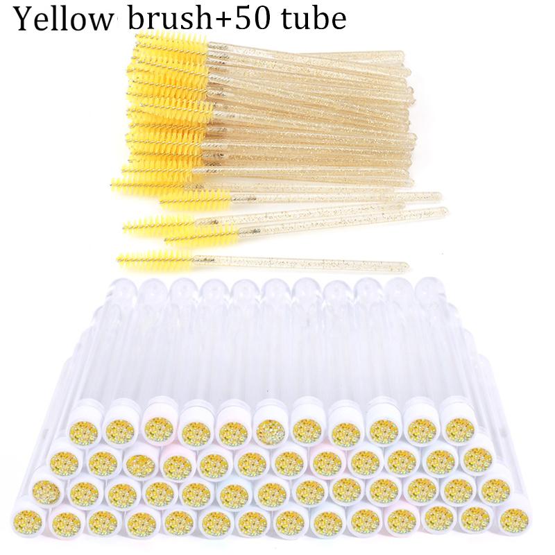 100 Stück Diamant Augenbrauenbürstenröhrchen Leer Wiederverwendbar Wimpern Mascara Stäbchen Hülle Austauschbare Kristall Wimpernbürste Staubdicht Make-up Werkzeug