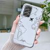 Cartoon World map scenery Case For Samsung A15 A13 A35 A55 A51 A71 A41 A31 A21S A03S A05 A17 A23 A25 A33 A53 A73 5G A07 4G Cover