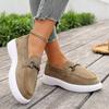 Scarpe da Donna, Nuovo Stile Primavera ed Estate Stile Britannico Monopezzo Slip-on Piatte, Fibbia Metallica Fondo Piatto Comode Scarpe Casual