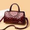 Geprägte glänzende Boston-Tasche Damen-Umhängetasche