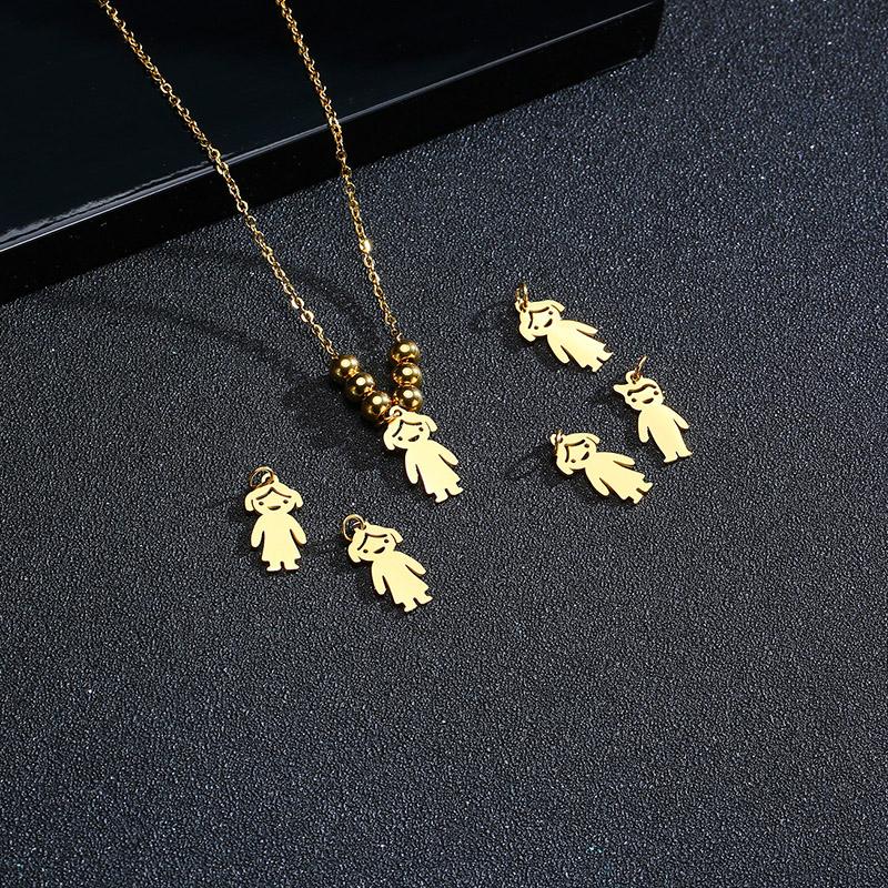 Custom Boy Girls ID Pendant Necklace Women Daughter Son Engraved Name Stainless Steel Family Gift