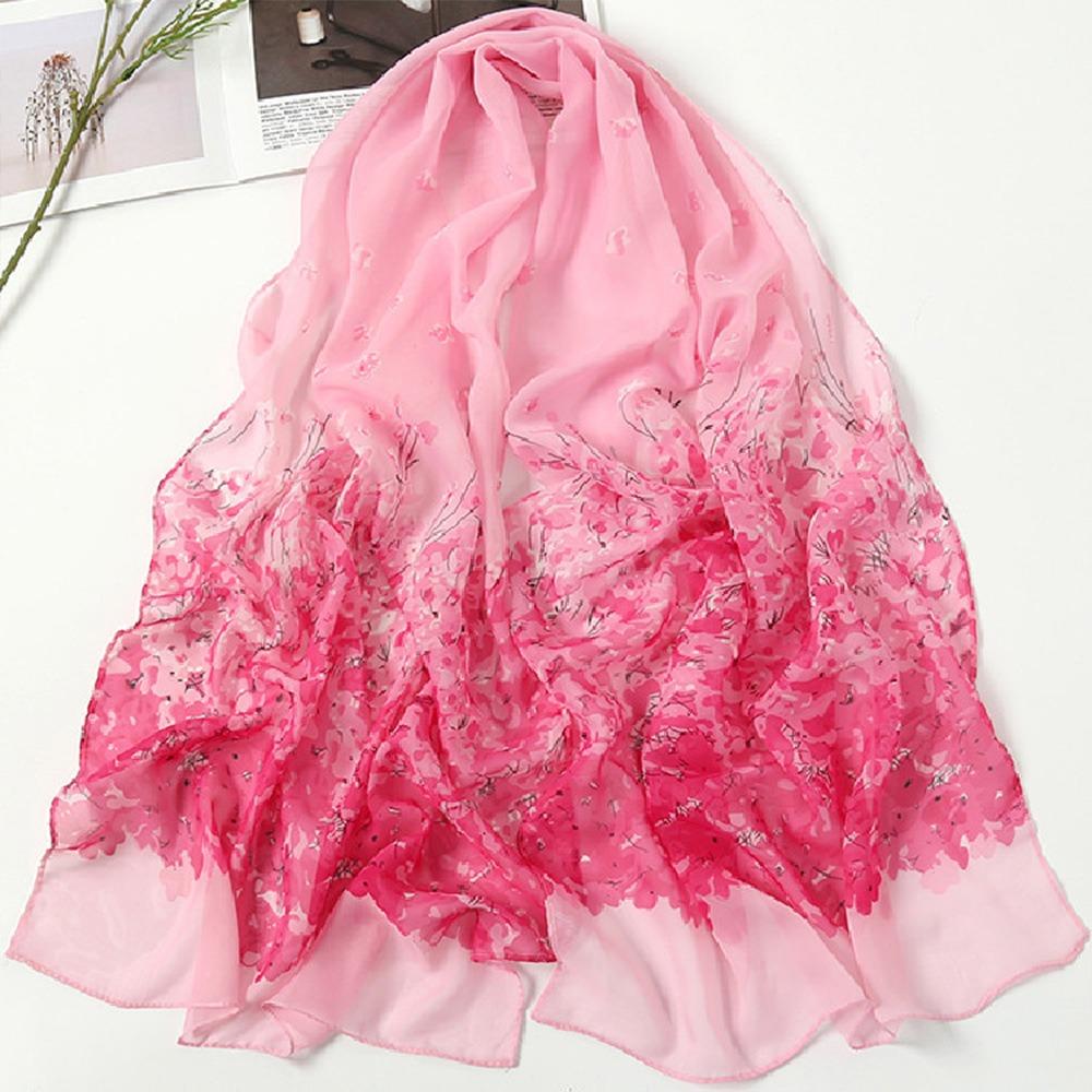 Sunscreen Chiffon Scarf 160*50cm Shawl Silk Fashion Beach Gauze Scarf  for Women