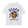 2026 Summer Osaka Dotonbori Drunken Octopus Japanese Text Graphic White Tshirt Unisex Oversized Y2k Streetwear Cotton Tee