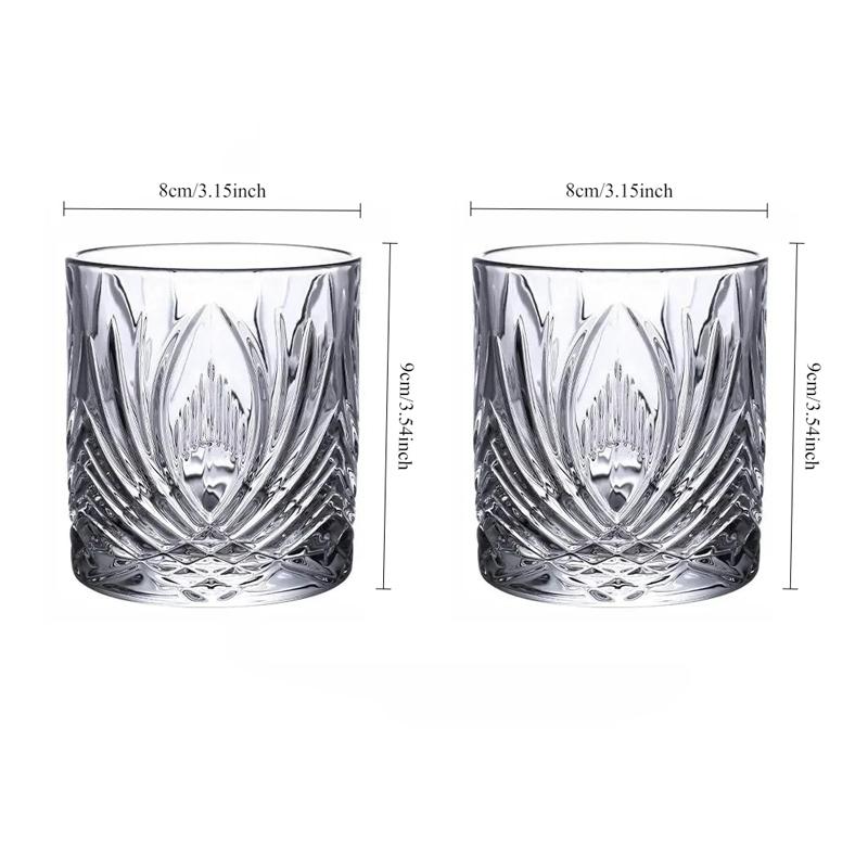 Premium Whiskey Glass Thick Bottomed Glass Cup Bar Cocktail Glass Transparent Foreign Wine Glass Classical Cup Party Drinkware 2pcs