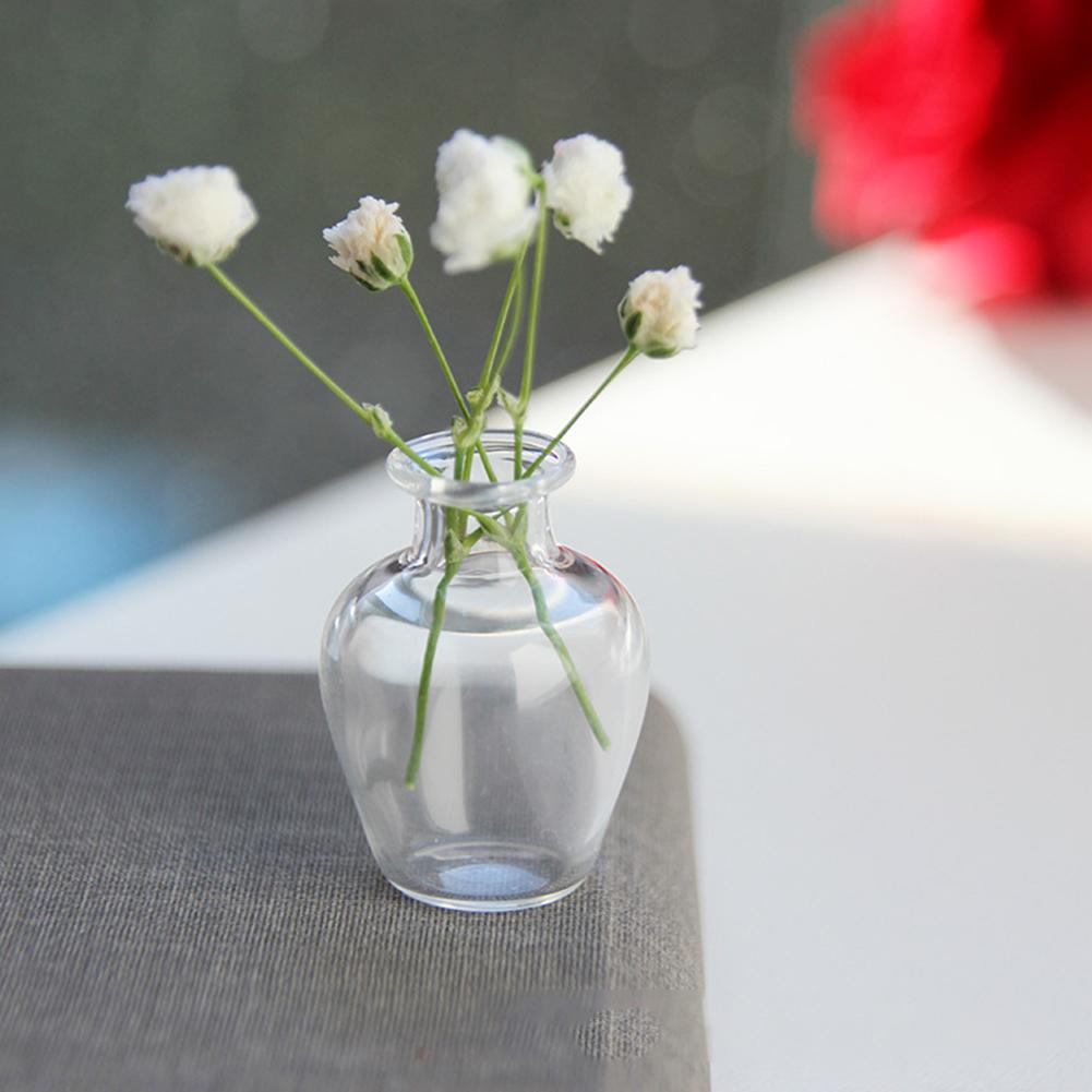 Miniature Vase Set Mini Glass Flowerpot Vase DIY Furniture Toys Dollhouse Miniature Accessories