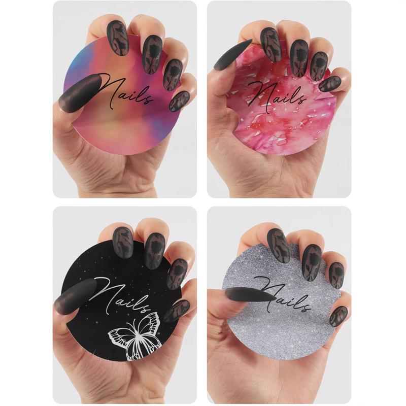 10Pcs Nail Art Display Paper Board Nail Photography Props Background Decoration Beauty Salon Prop Nailfie Disc