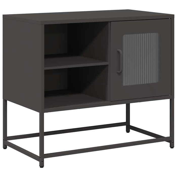 VidaXL TV Cabinet Black 68x39x60.5 Cm Steel, TV Stand, TV Sideboard, Multimedia Cabinet, TV Bench, Hi-fi Cabinet, Center of 853386