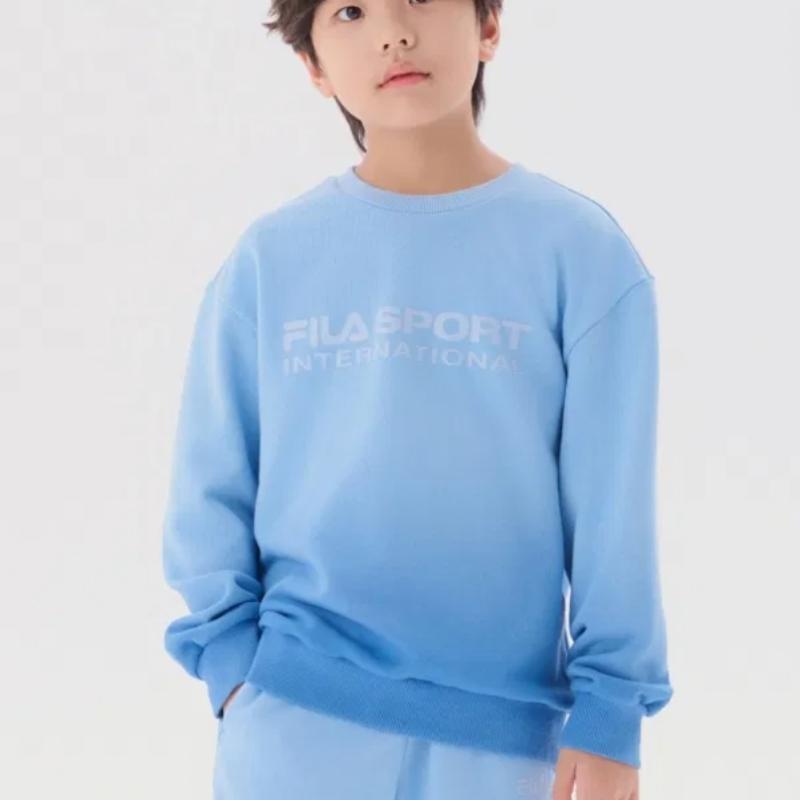 [fila Kids] Garment Dying Sweatshirt  Fk2pog3203x Ebu  q0zFk2pog3203xEbu