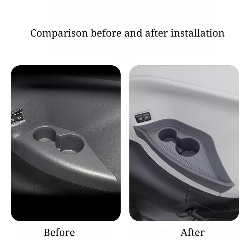 Third-Row Cup Holder Silicone Mat for Toyota Sienna & Granvia - Modified Car Interior Accessory