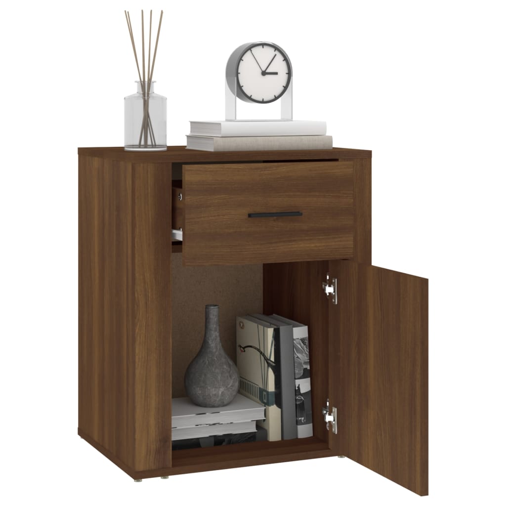 Nightstand Brown Oak Look 50x36x60 cm Engineered Wood