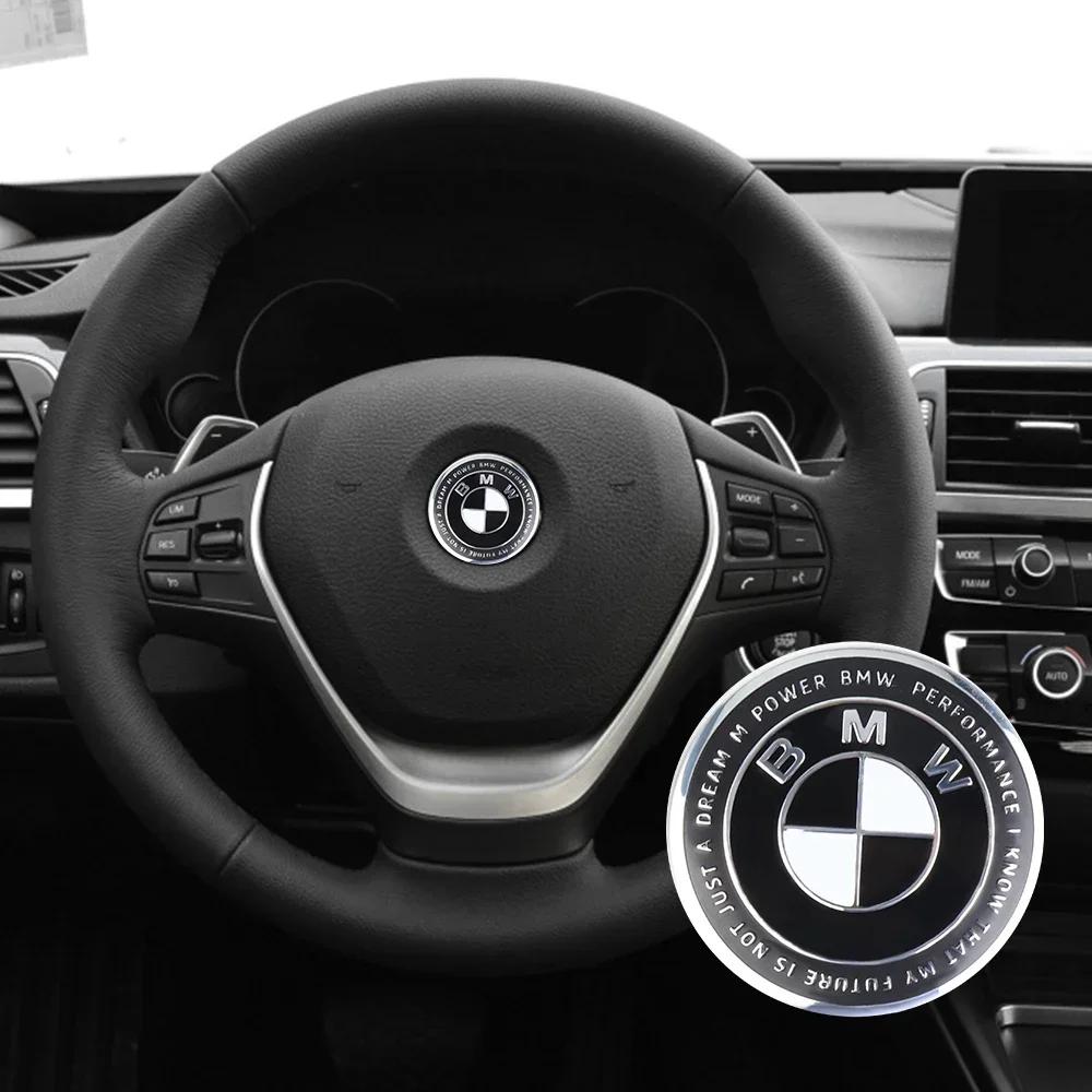 Hot For BMW M 44/46mm Car Badge Steering Wheel Sticker Emblem Replacement Auto Decoration For BMW M E90 E91 E92 F07 F10 F15 F16 F20 F30 G30 X5 jo55