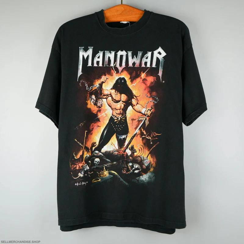 Винтажная футболка Manowar 2002 года Тур Warrior Of The World Унисекс XXL