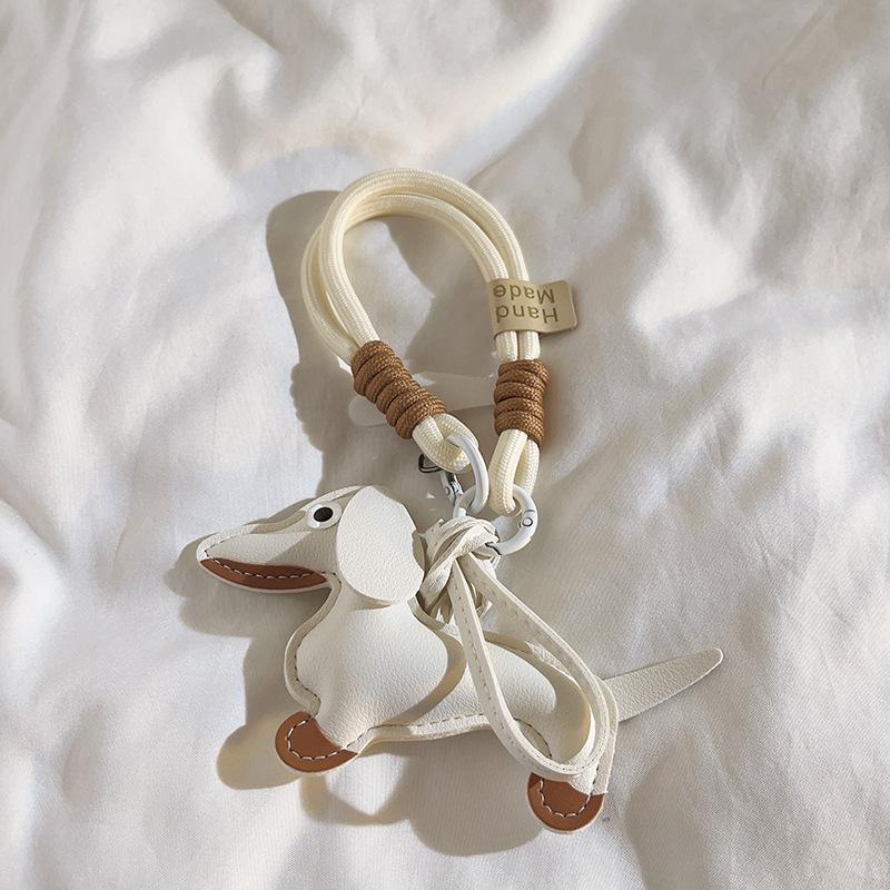Dachshund Pendant Leather Bag Charm - Cute Cartoon Ornament